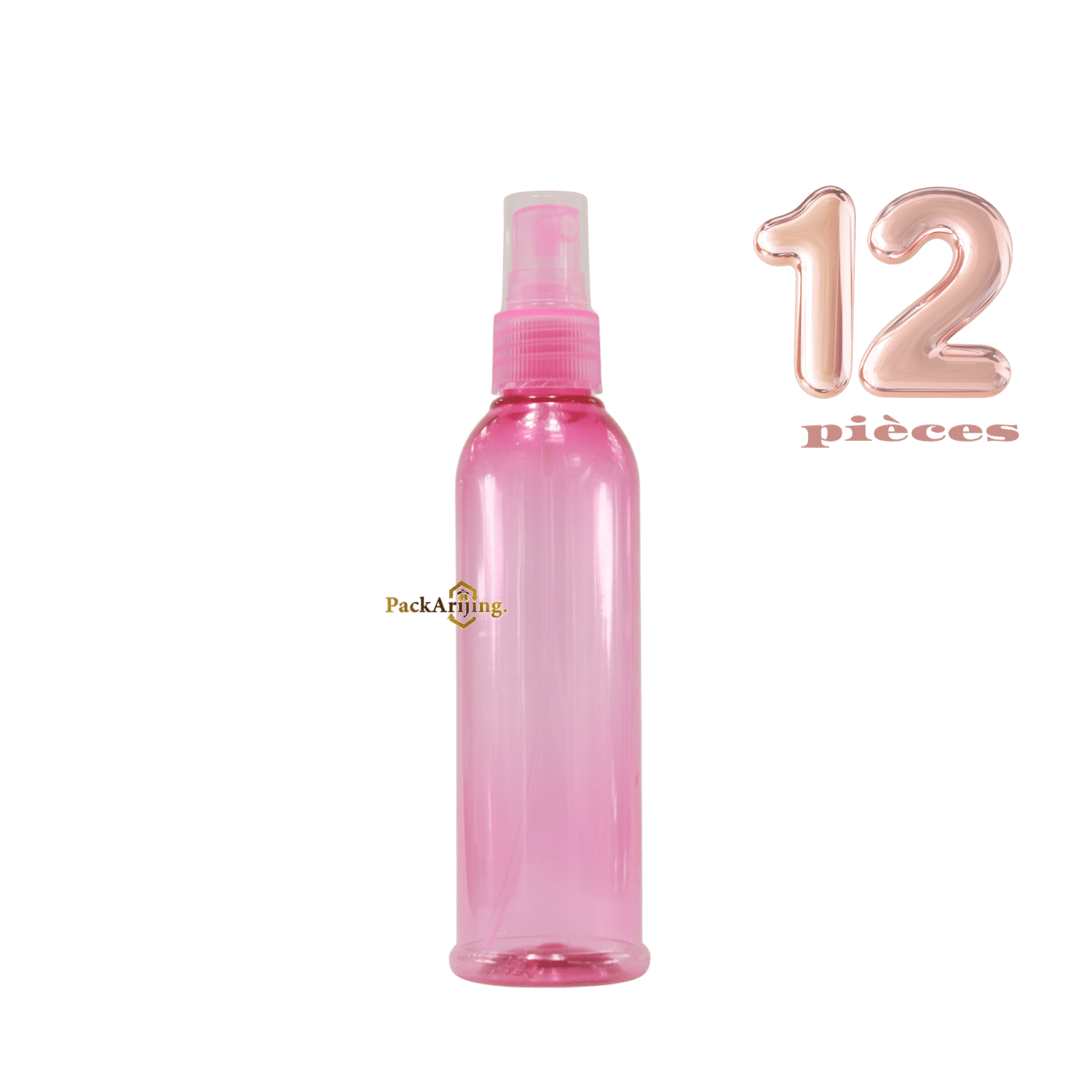12 pièces Spray Plastique Rose transparent 125 ml